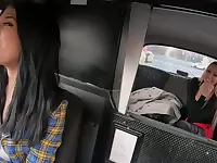 Taxi ride ends with both women sharing their lust for pussy